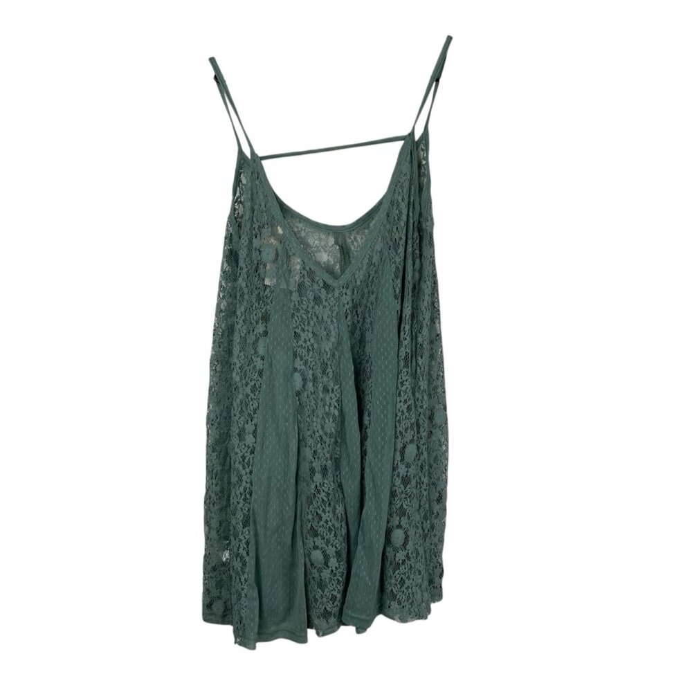 Artistic Works By Lu Top Sleeveless Semi Sheer Lace Green Sz S Whimsy Fairy NWT - Picture 2 of 11